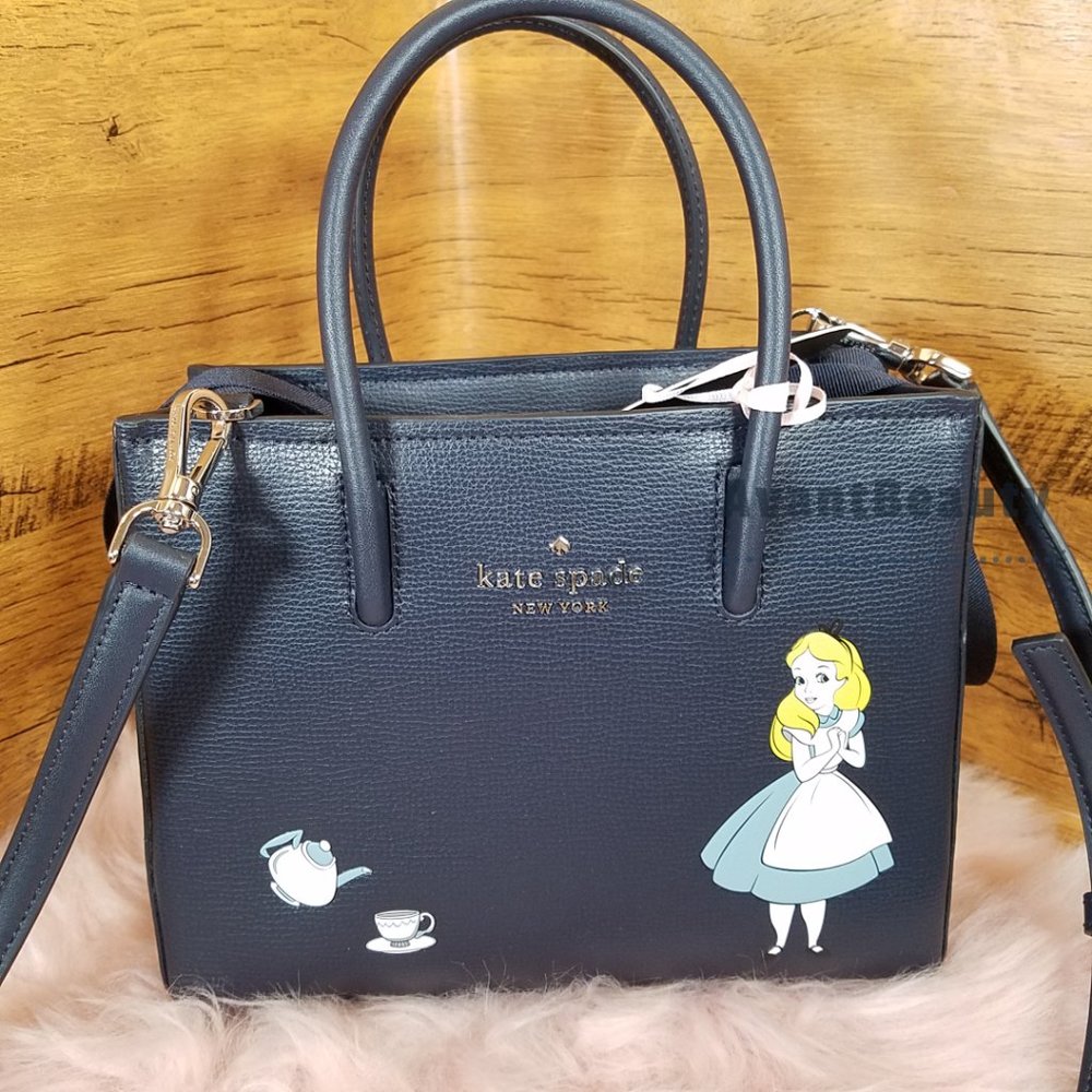 NWT Kate Spade  Disney New York Alice in Wonderland Alice Shopper Tote $329 Blue